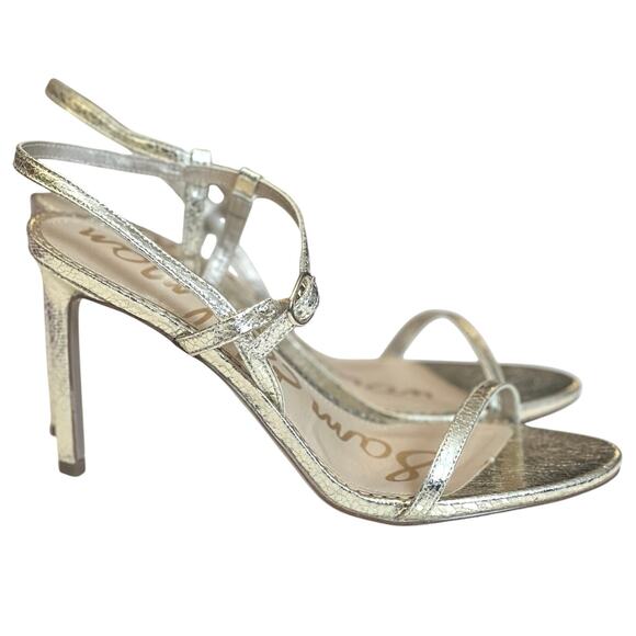 NWT Sam Edelman Heels - Metallic Gold Strappy Shoes - 8.5 - Picture 4 of 11